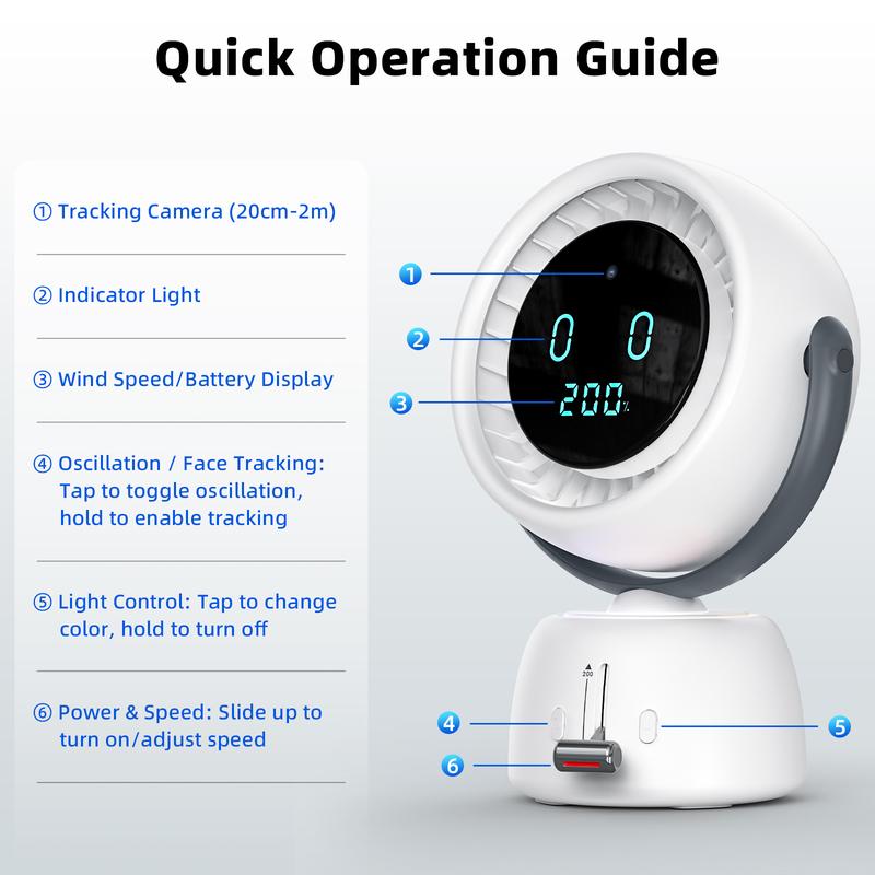 Desk Fan with AI Smart Tracking